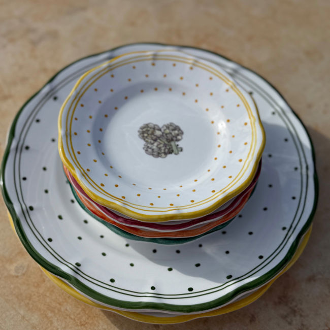 Carciofo Plumetis Plate, Yellow - 20cm