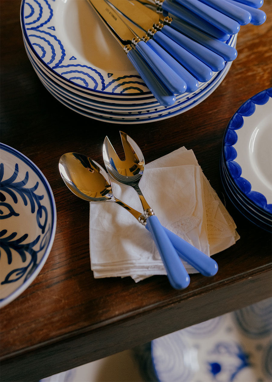Sky Blue Salad Server Set-