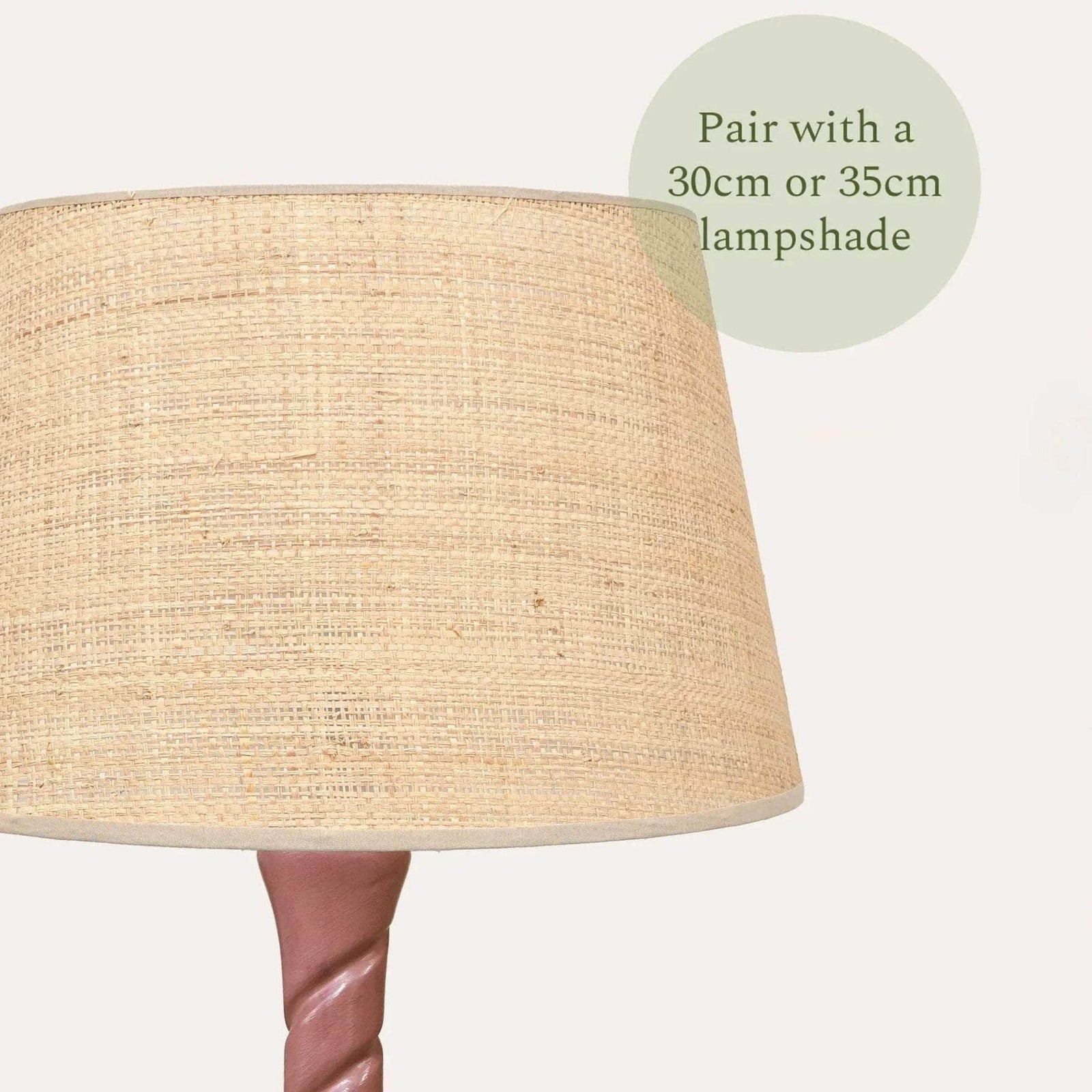 Small Twisted Wooden Table Lamp - Pink