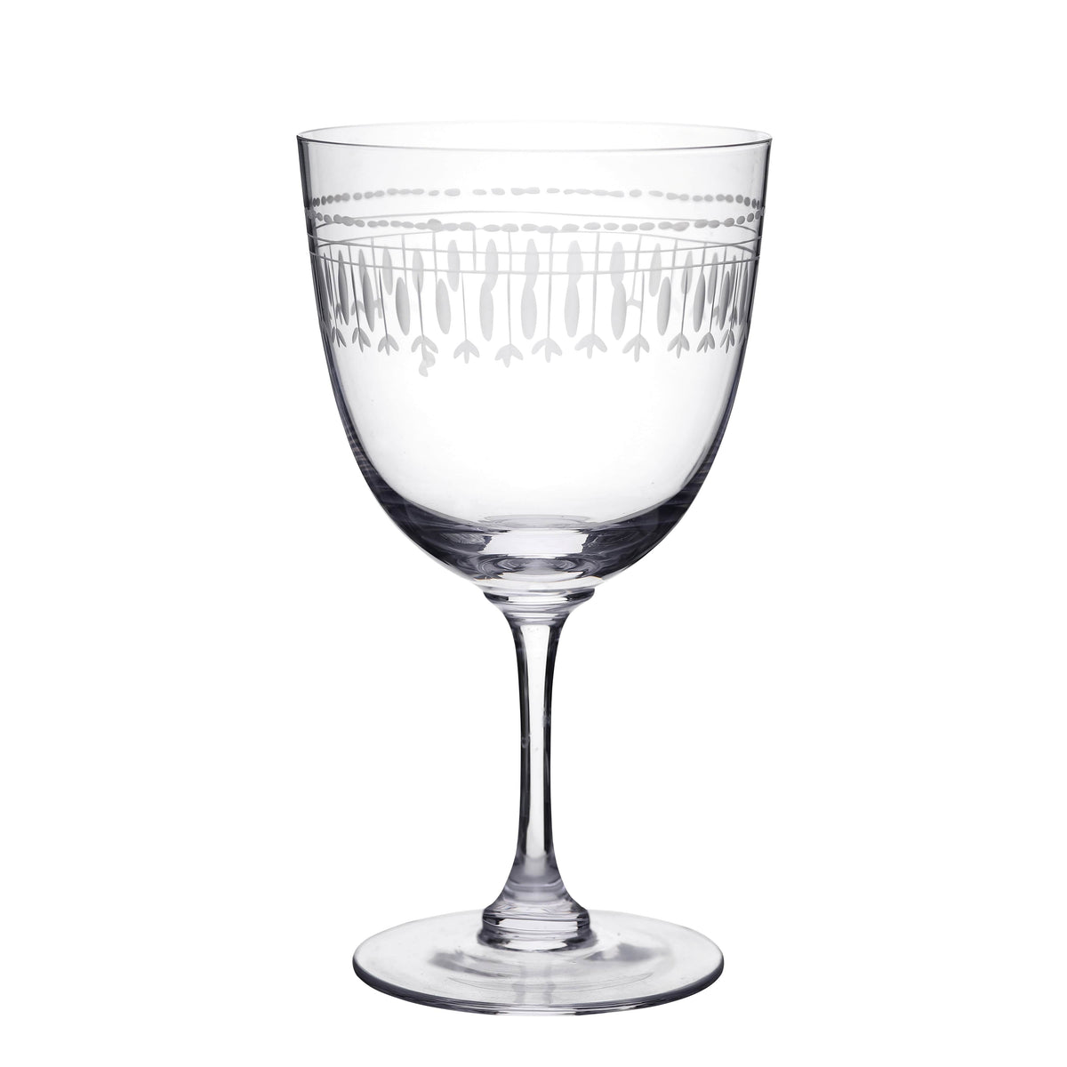 Crystal Wine Glasses with Ovals Design Set of 8