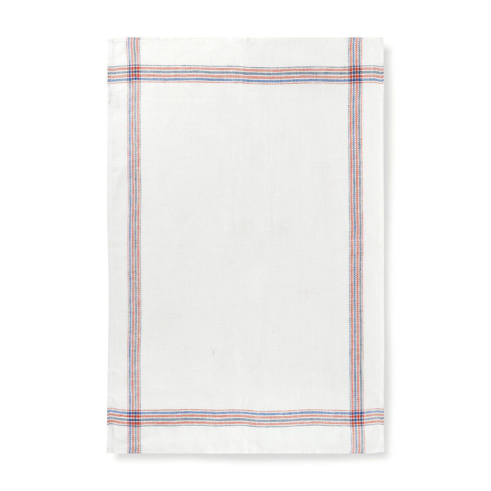 Set of 3 Personalised Varied Kitchen Towels in French Red & Blue