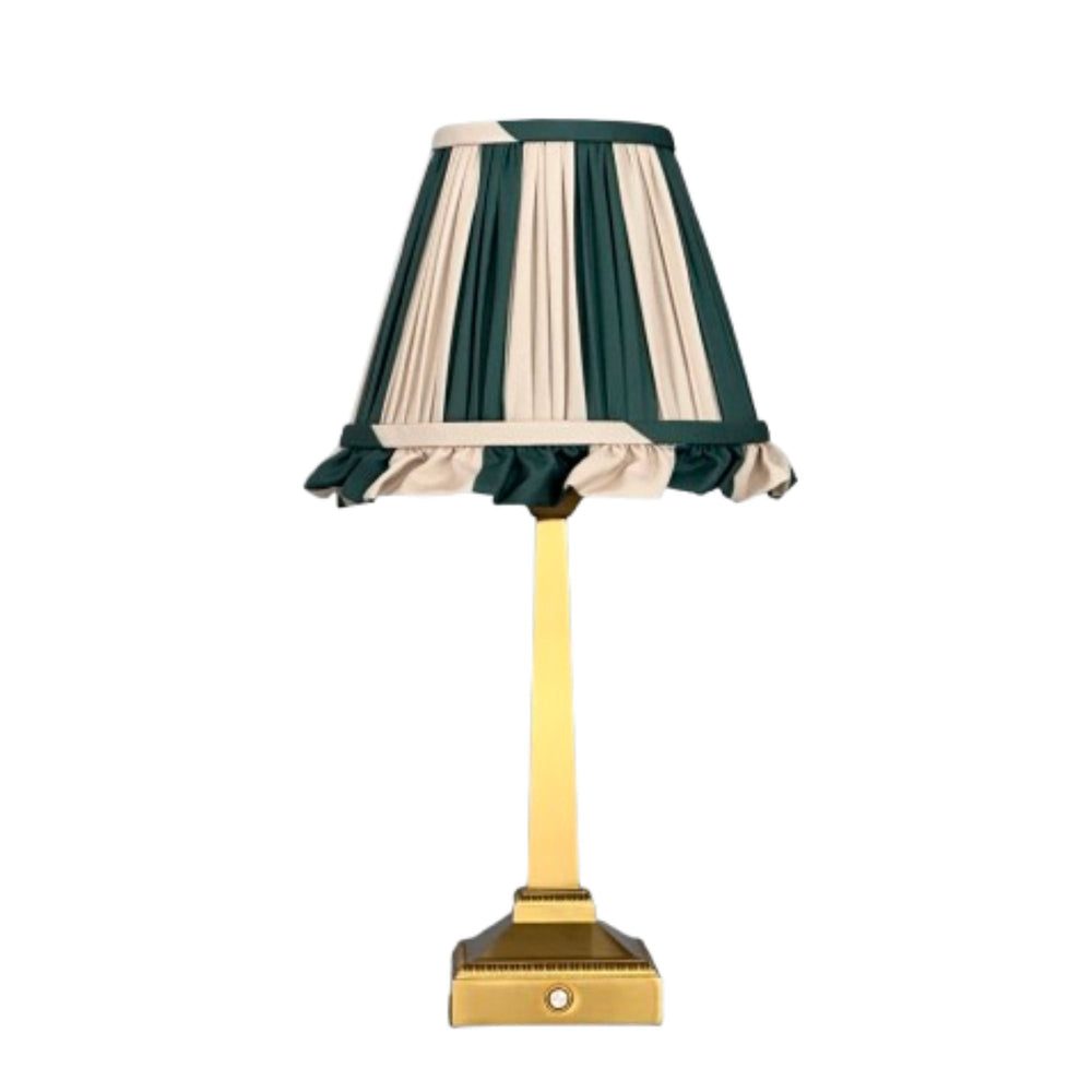 Charlie Table Lamp Cream Green Stripes