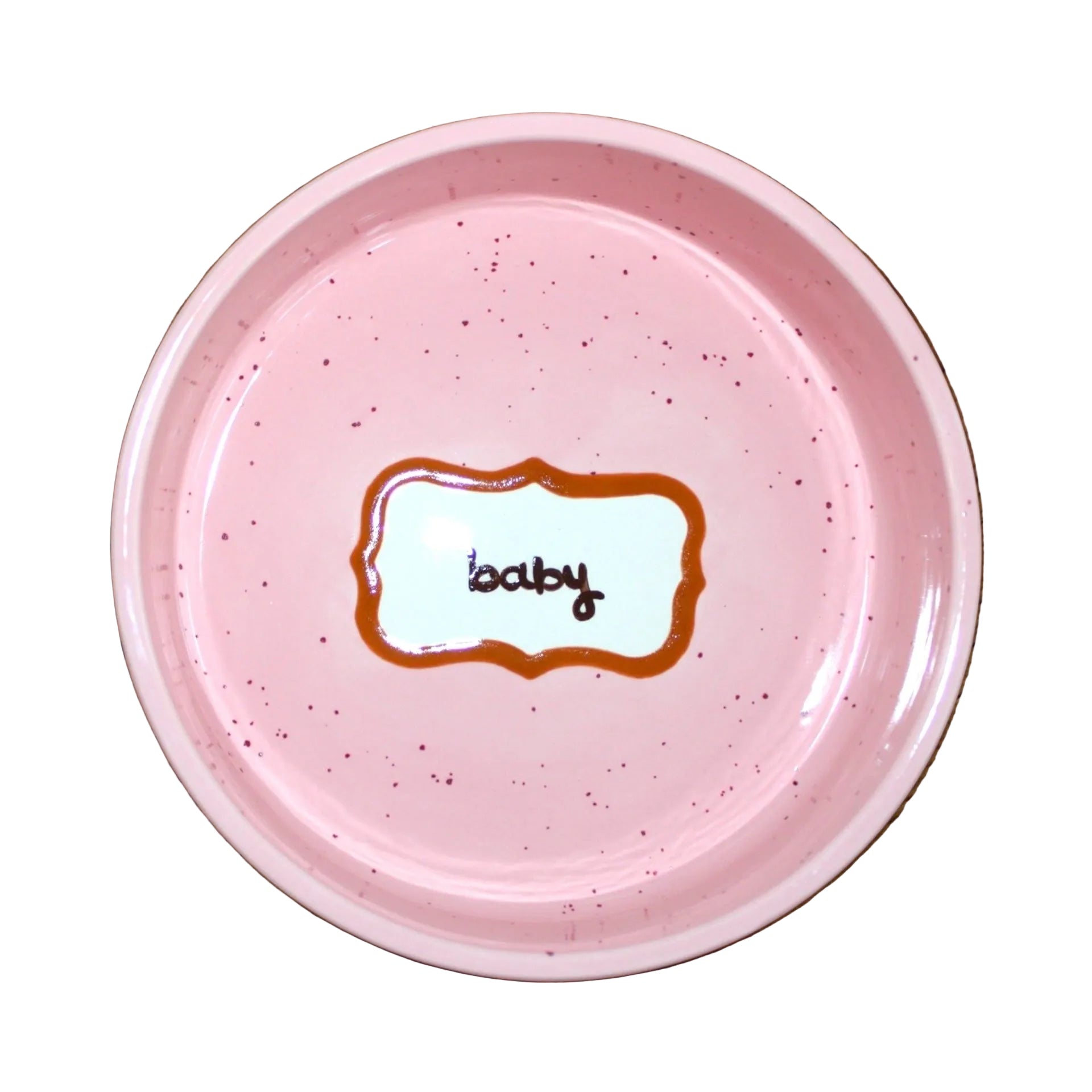 Hand-painted Baby Pink Custom Ceramic Dog Bowl