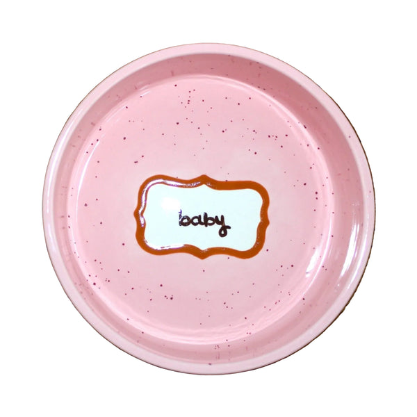 Hand-painted Baby Pink Custom Ceramic Dog Bowl