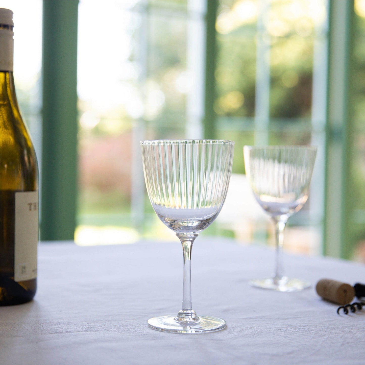 Crystal Wine Glasses with Ripple Design