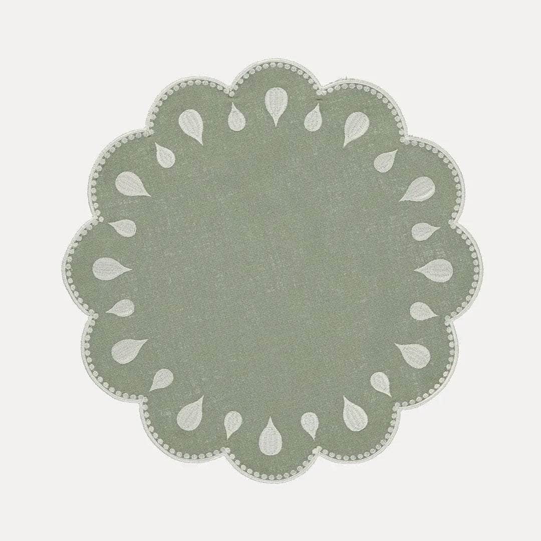 Gotas Placemat, Light Green with White