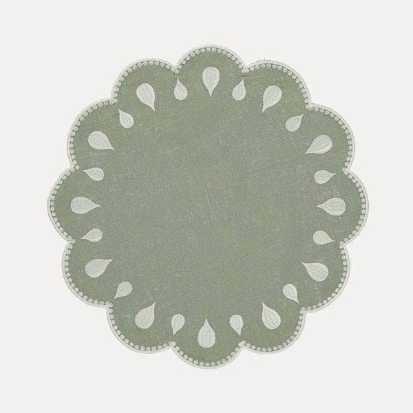 Gotas Placemat, Light Green with White