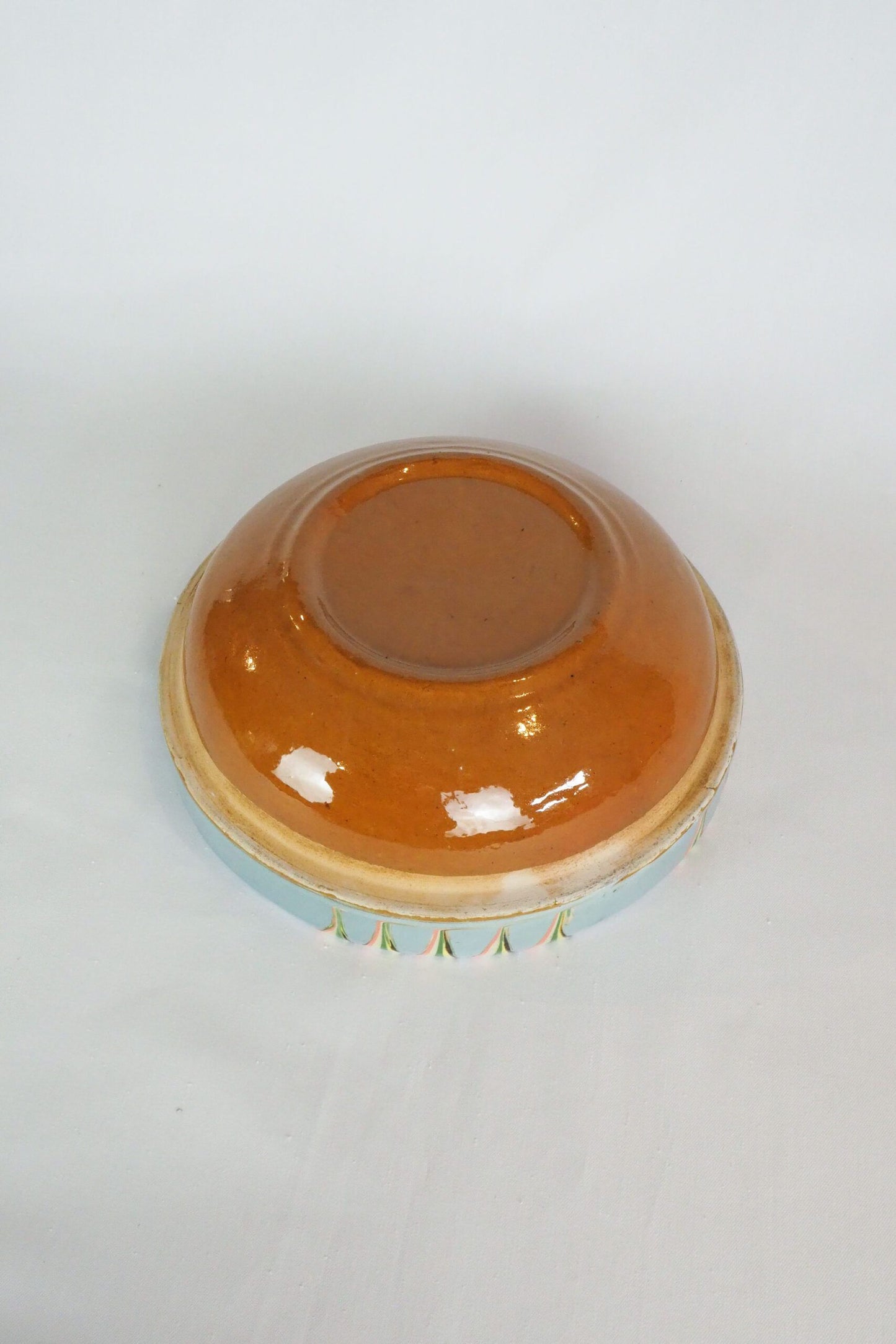 Blue Marbled Large Serving Bowl