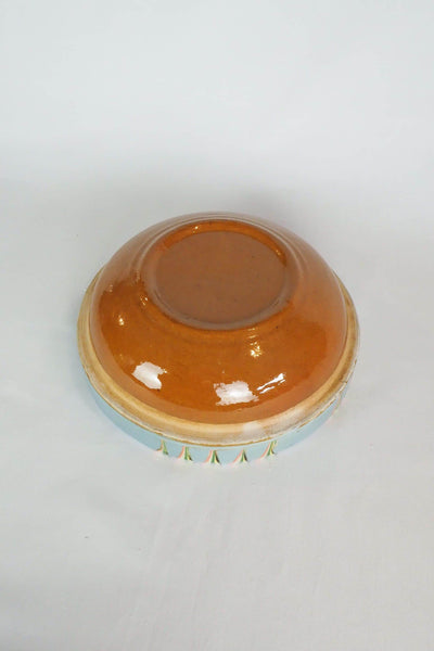 Blue Marbled Large Serving Bowl