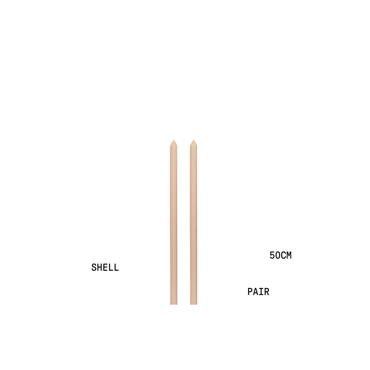 Shell Tapered METRE Candle Pair