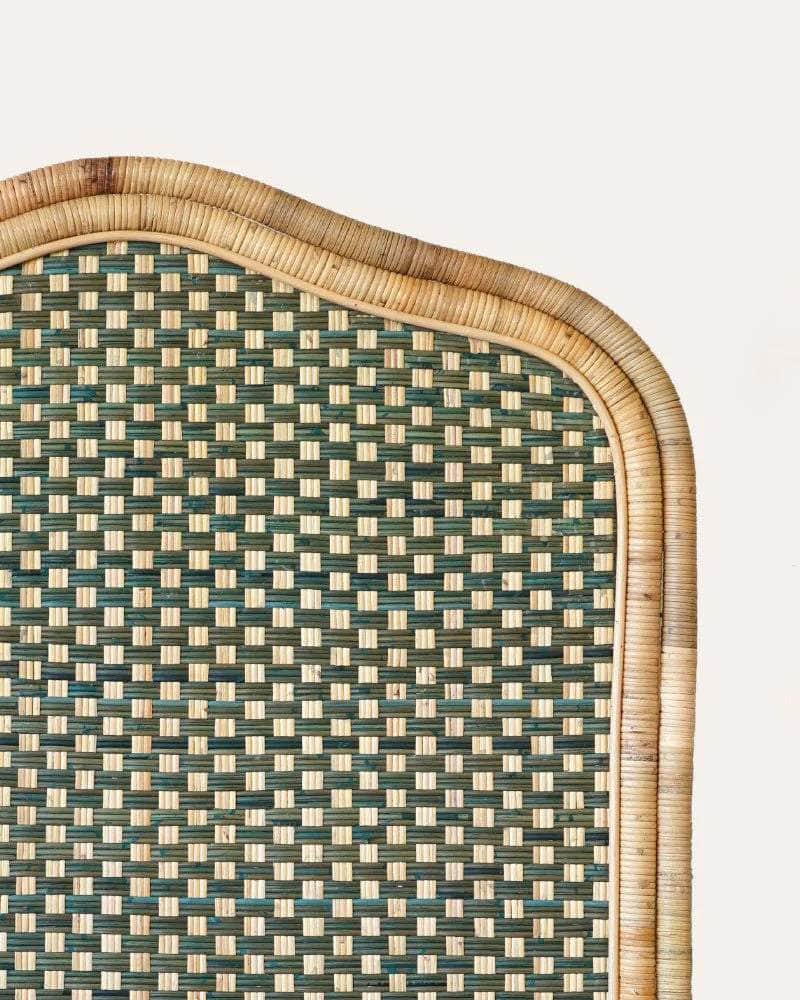 Single Rattan Headboard - Green
