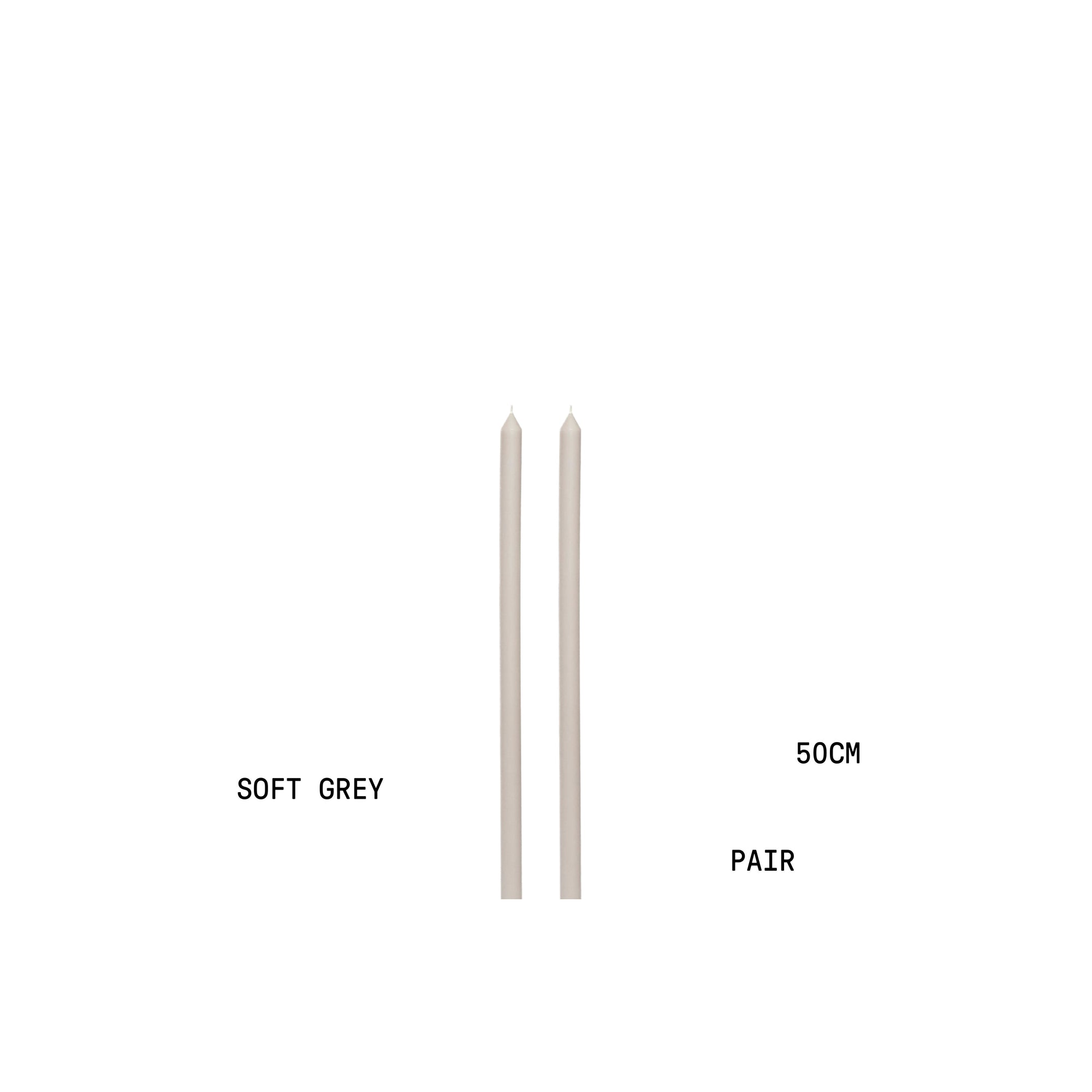 Soft Grey Tapered METRE Candle Pair