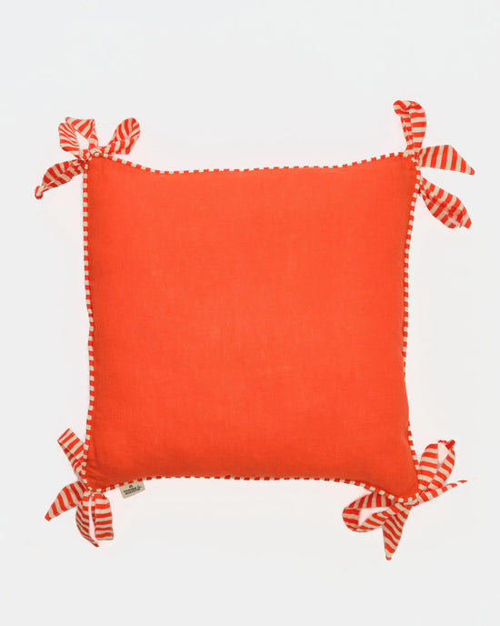 Hot Orange Ribbon Cushion Cover