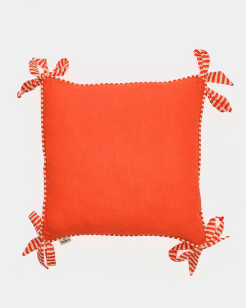 Hot Orange Ribbon Cushion Cover