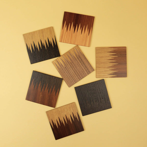 BOSQ x CEREMONY Wooden Coasters Set of 4