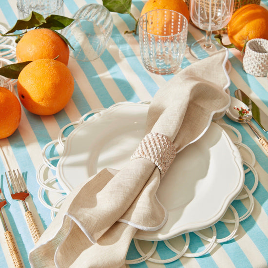 White Rattan Napkin Rings (set of 4)