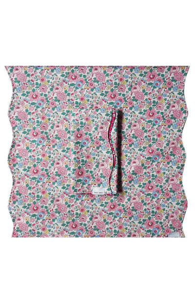 Reversible Wavy Napkin Set made with Liberty Fabric Betsy Blossom Pink & Capel