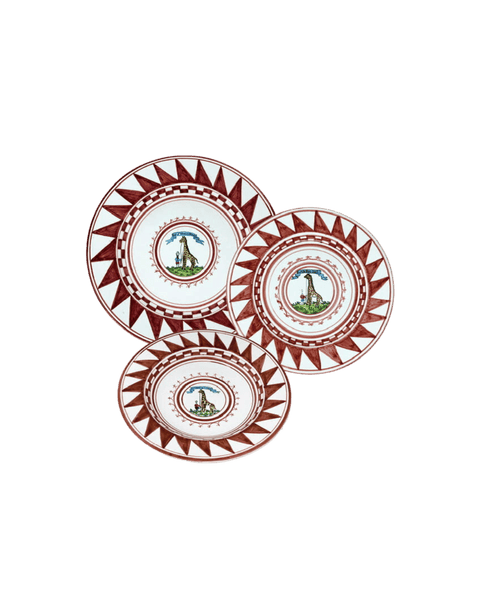 Giraffa White and Red Pattern Imperial Plate Set