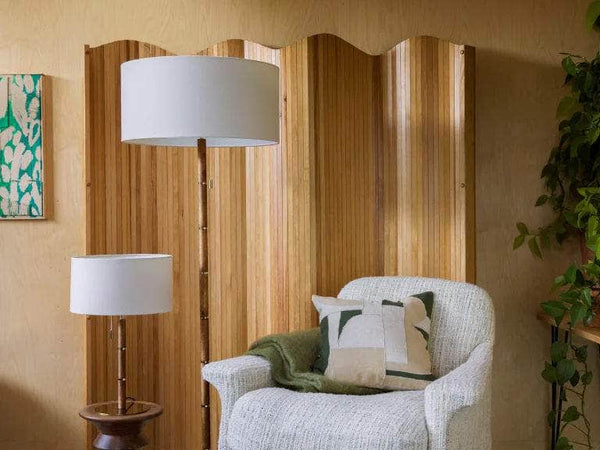 Brass disk table lamp