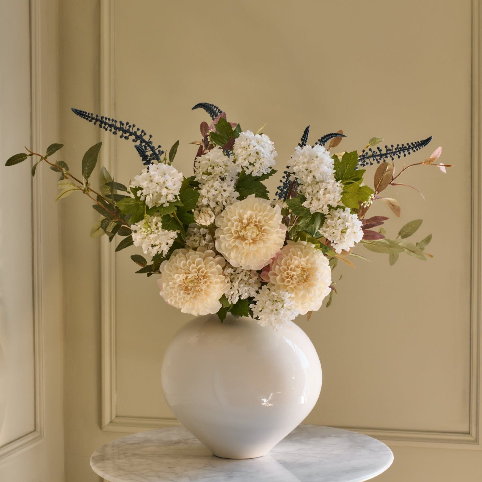 Eva - Faux Flower Arrangement - Whites & Greens