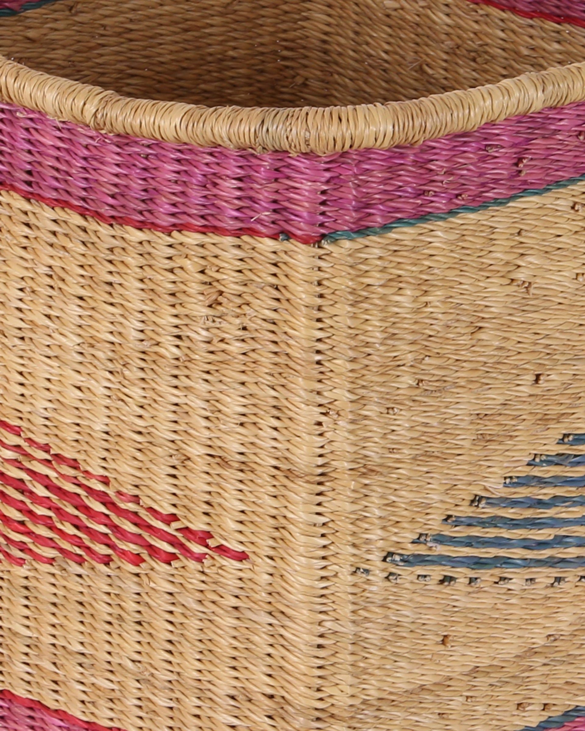 ABRONOMA: Pink, Blue and Red Square Storage Basket