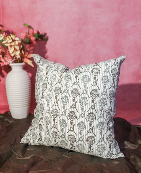 Nikhar Pure Linen Throw Pillow Cover - Sage Green