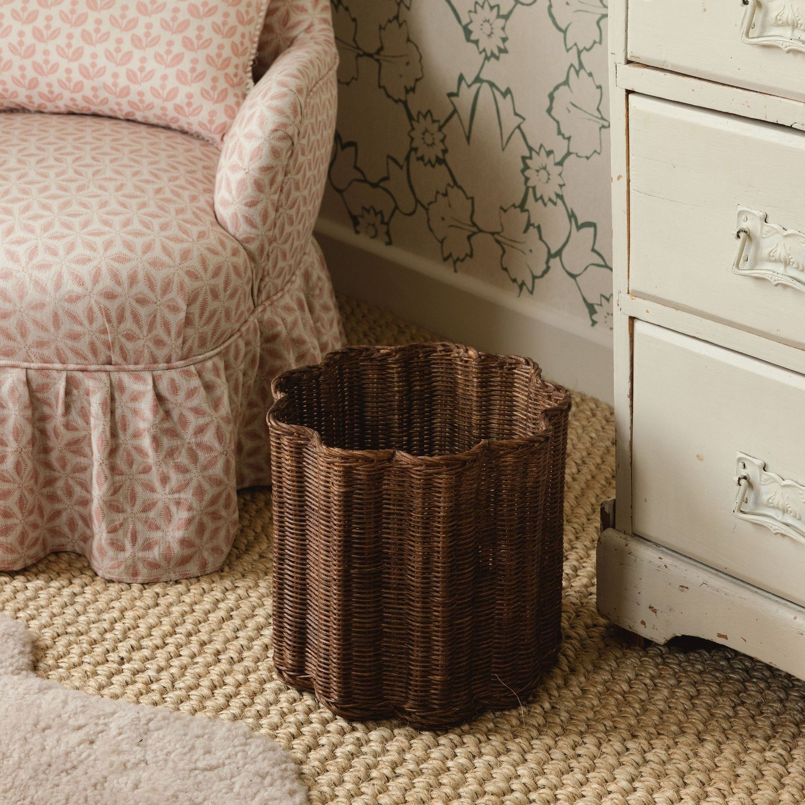 Poppy Rattan Waste Paper Bin (Large)