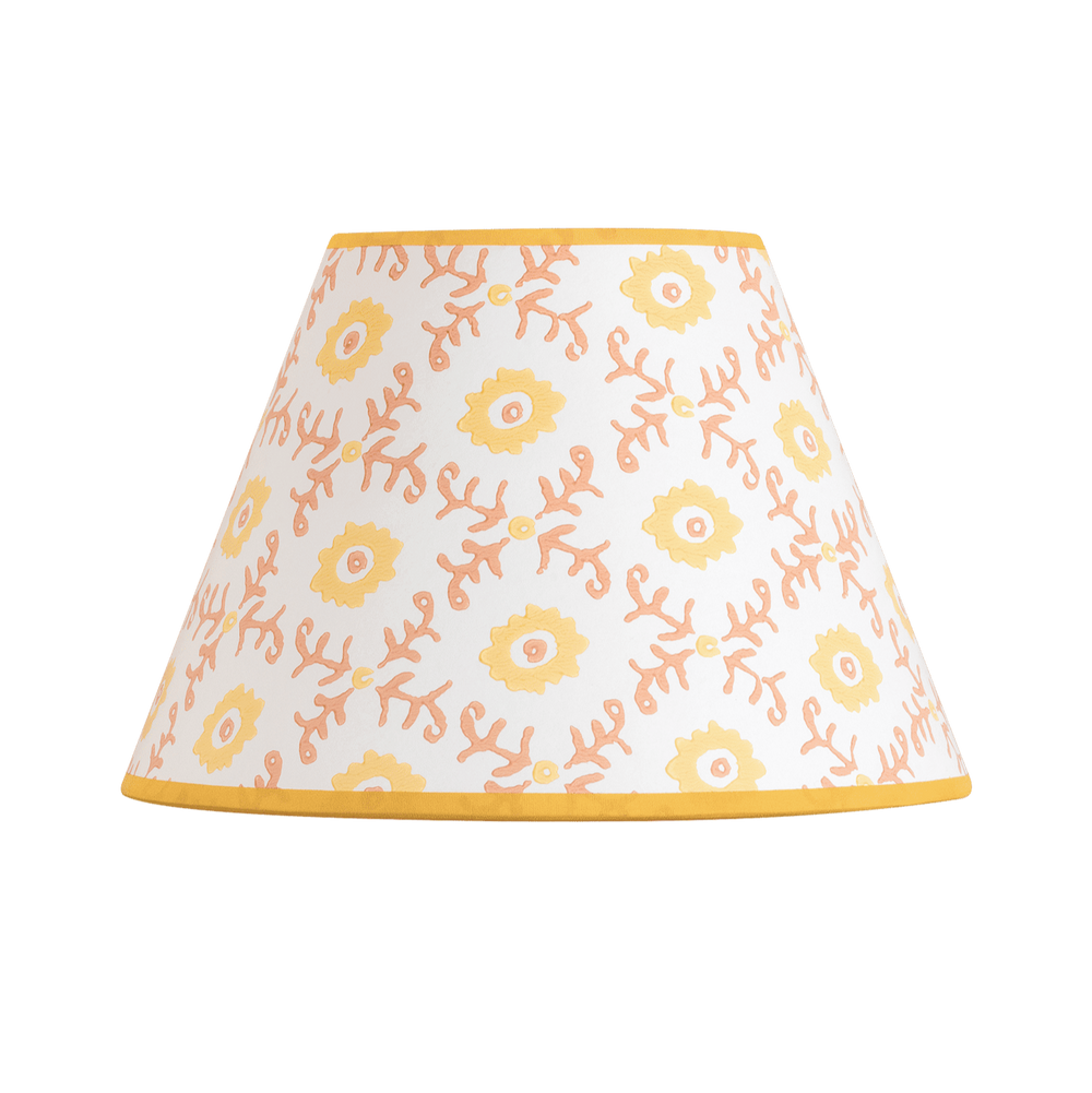 Folk Flower Lampshade - Yellow / Terracotta