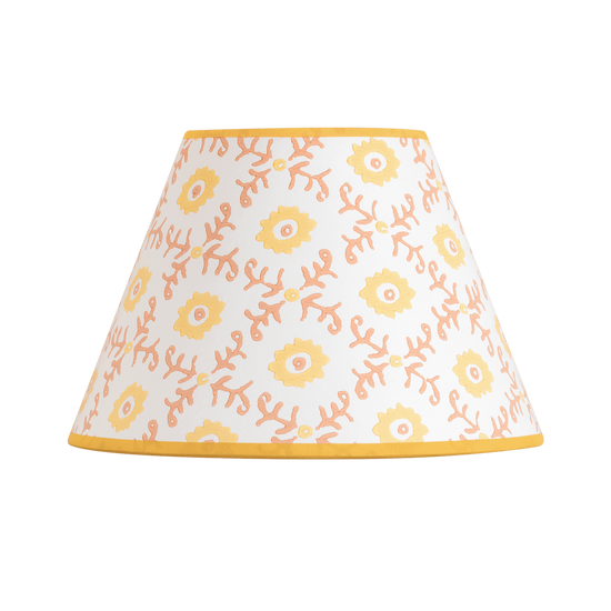 Folk Flower Lampshade - Yellow / Terracotta