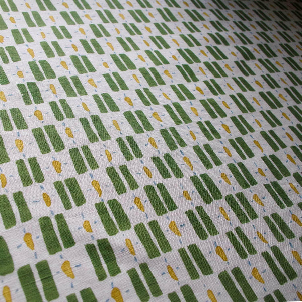 Printed Little Check Fabric - Green