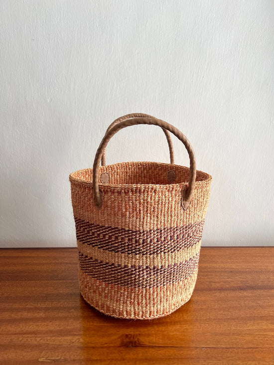 Peach & Purple Sisal Storage Basket