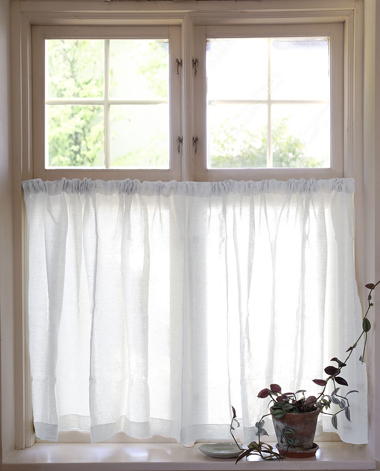 Café Curtain Half Linen White