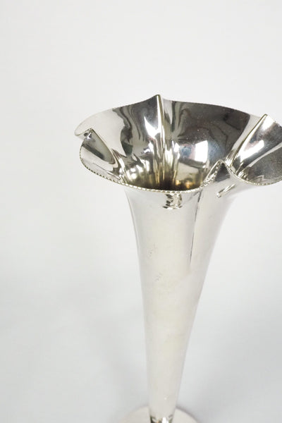 Tall Silver Plate Bud Vase