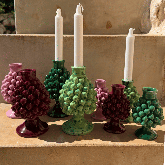 Pigna Candlestick Aqua Blue - Small