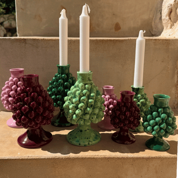 Pigna Candlestick Aqua Blue - Small
