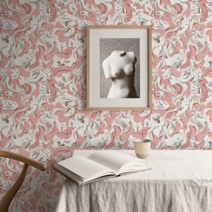 Dali's Mermaid - Blush - Wallpaper