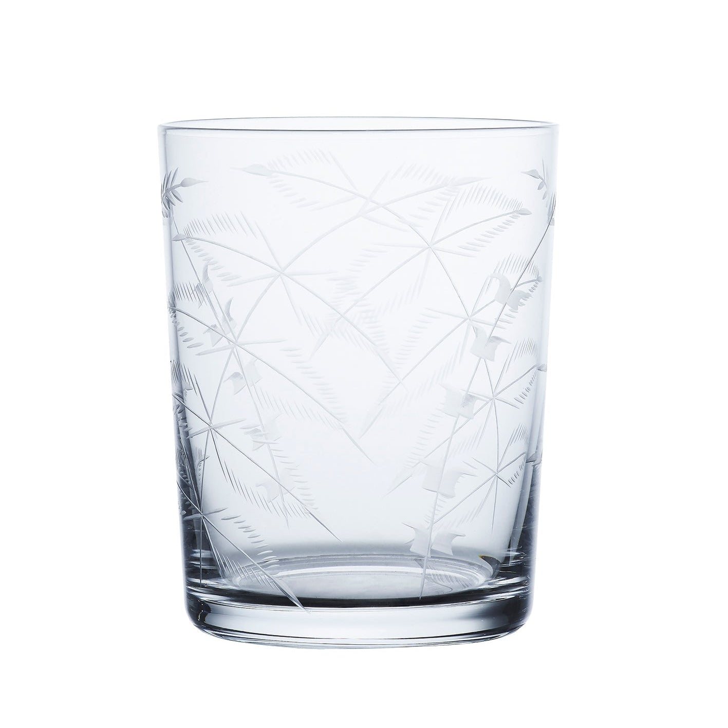 A Set of Four Crystal Large Tumblers with Fern Design