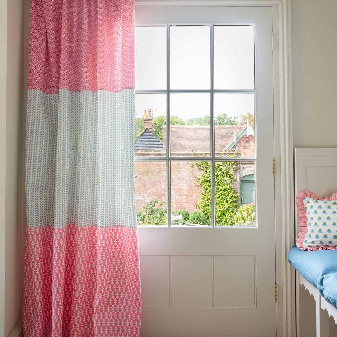 Bindi Block Printed Fabric Cotton Blue