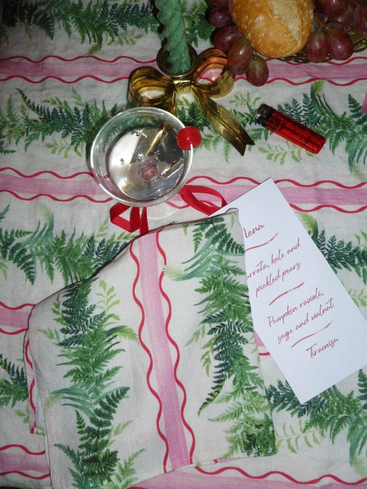 Eden Stripe Linen Tablecloth