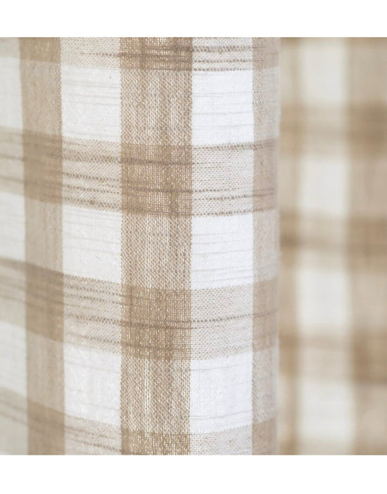 Malala Conical Pendant Light in Beige with Large Check Pattern