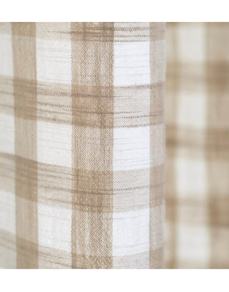 Malala Conical Pendant Light in Beige with Large Check Pattern