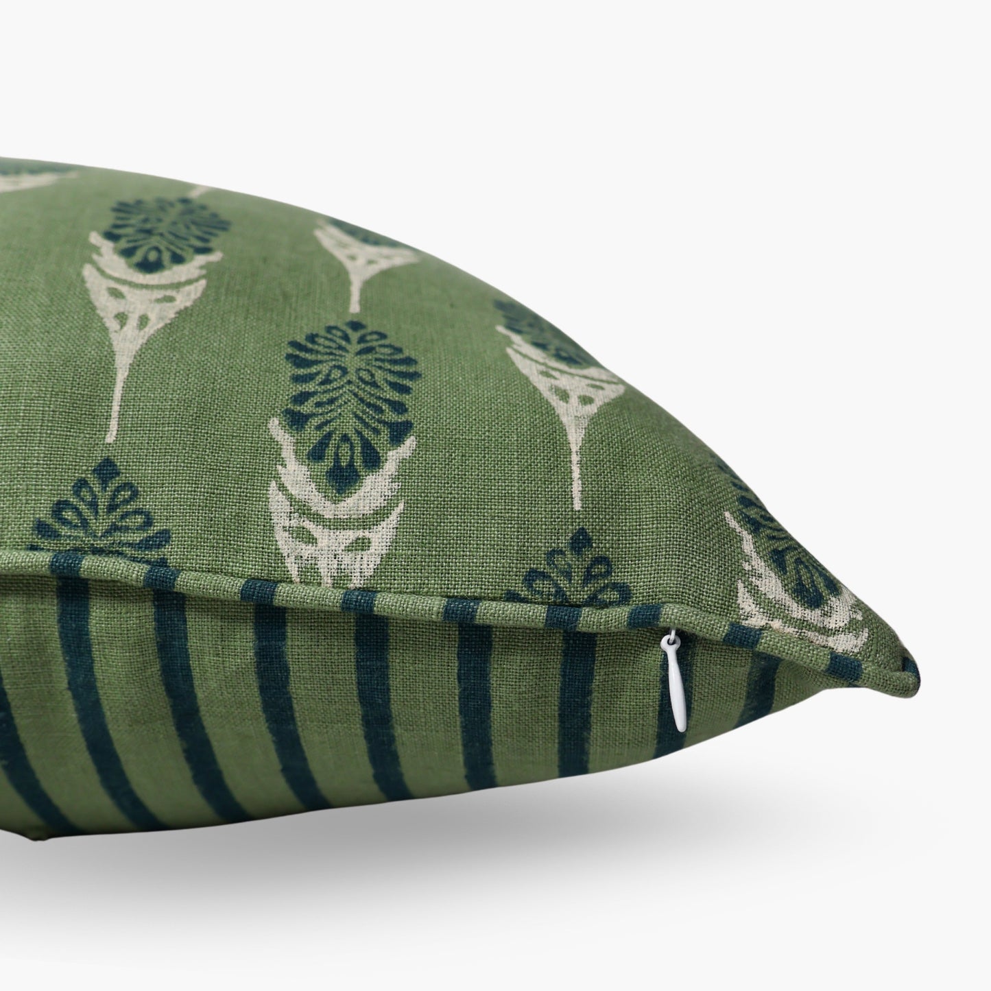 Bahaar Throw Pillow Cover - Oil Green