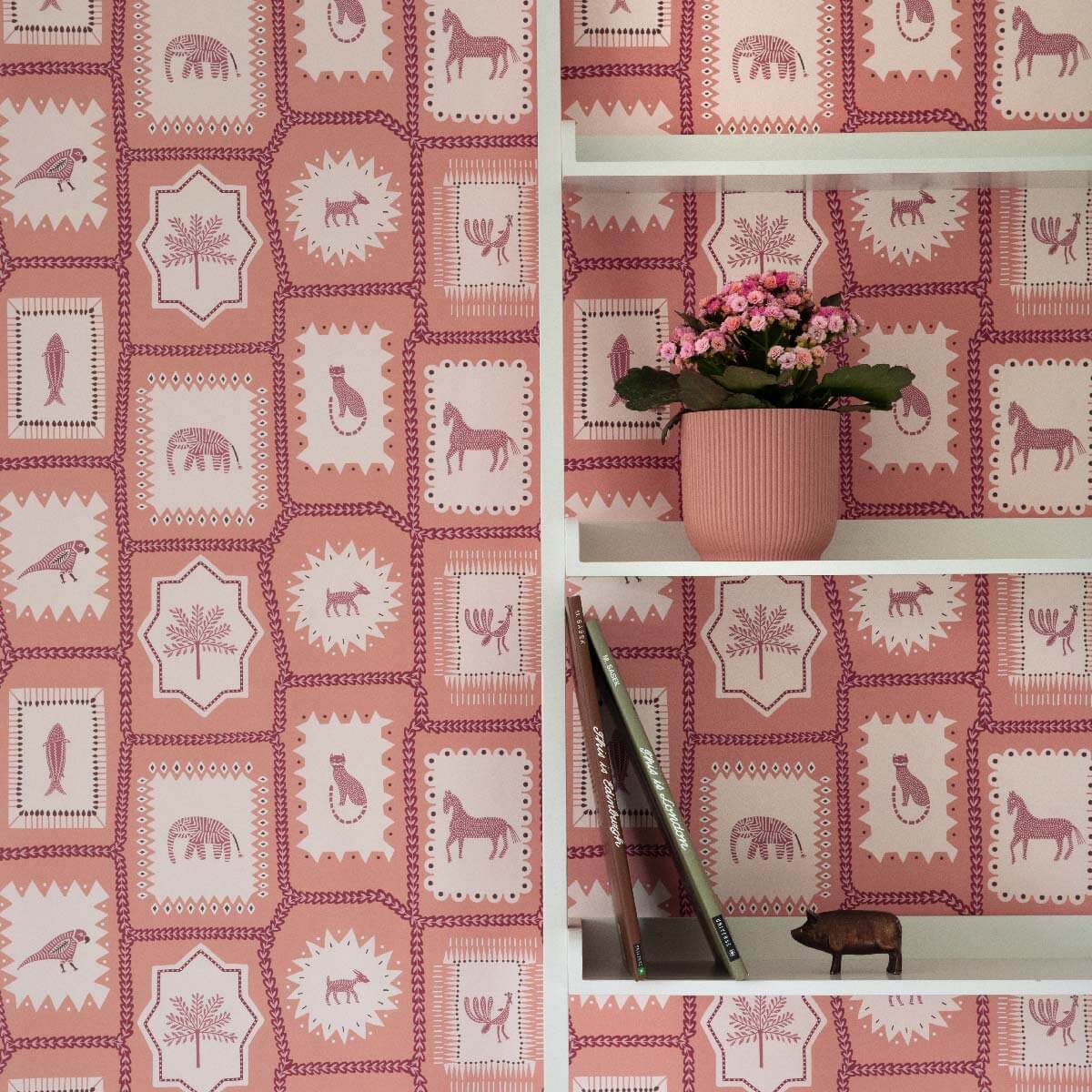 Folk Tales Wallpaper - Jaipur Pink