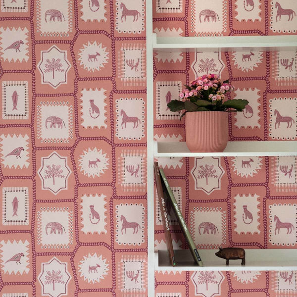 Folk Tales Wallpaper - Jaipur Pink-