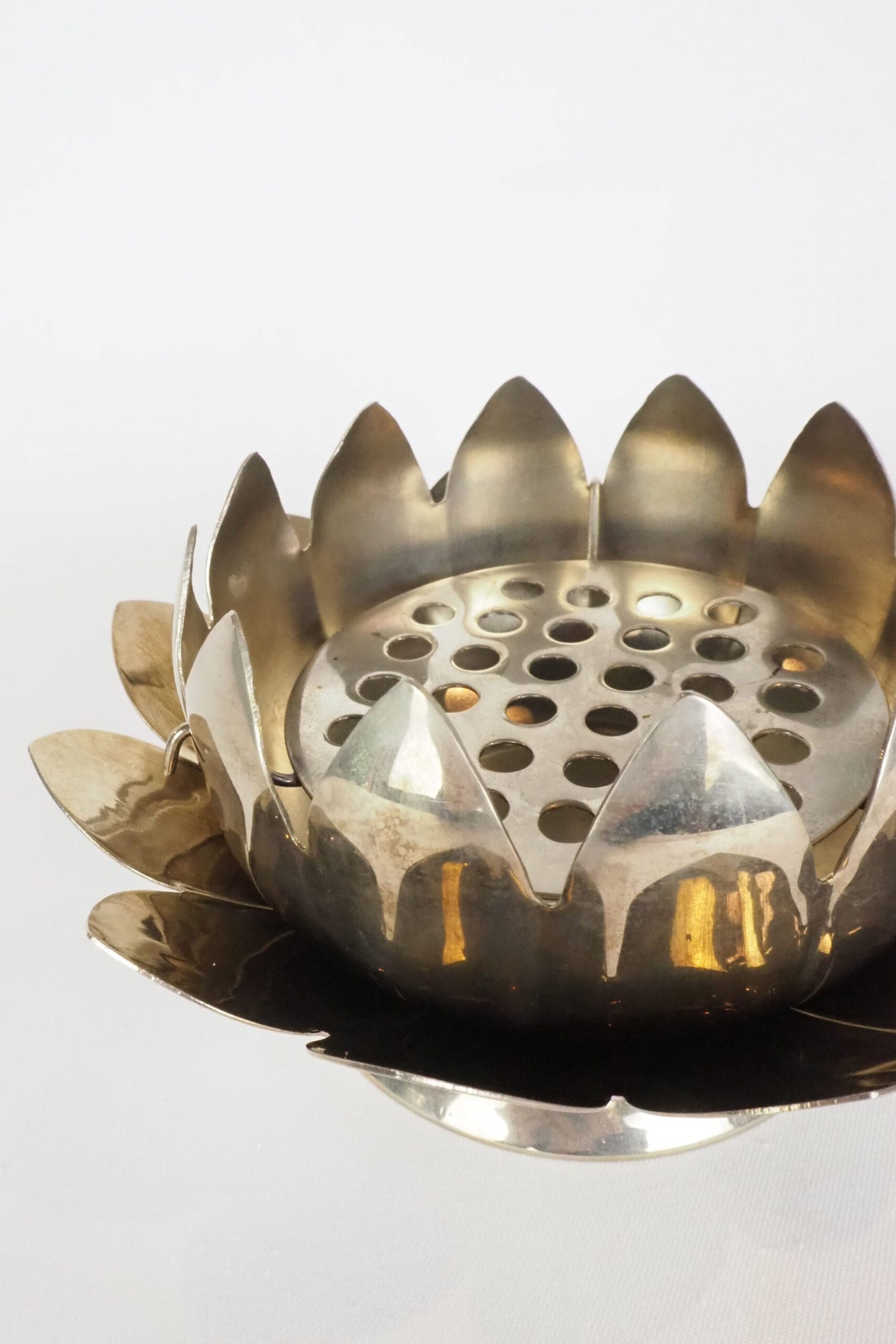 Silver Plate Lotus Flower Vase