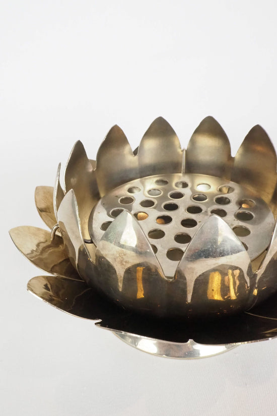 Silver Plate Lotus Flower Vase