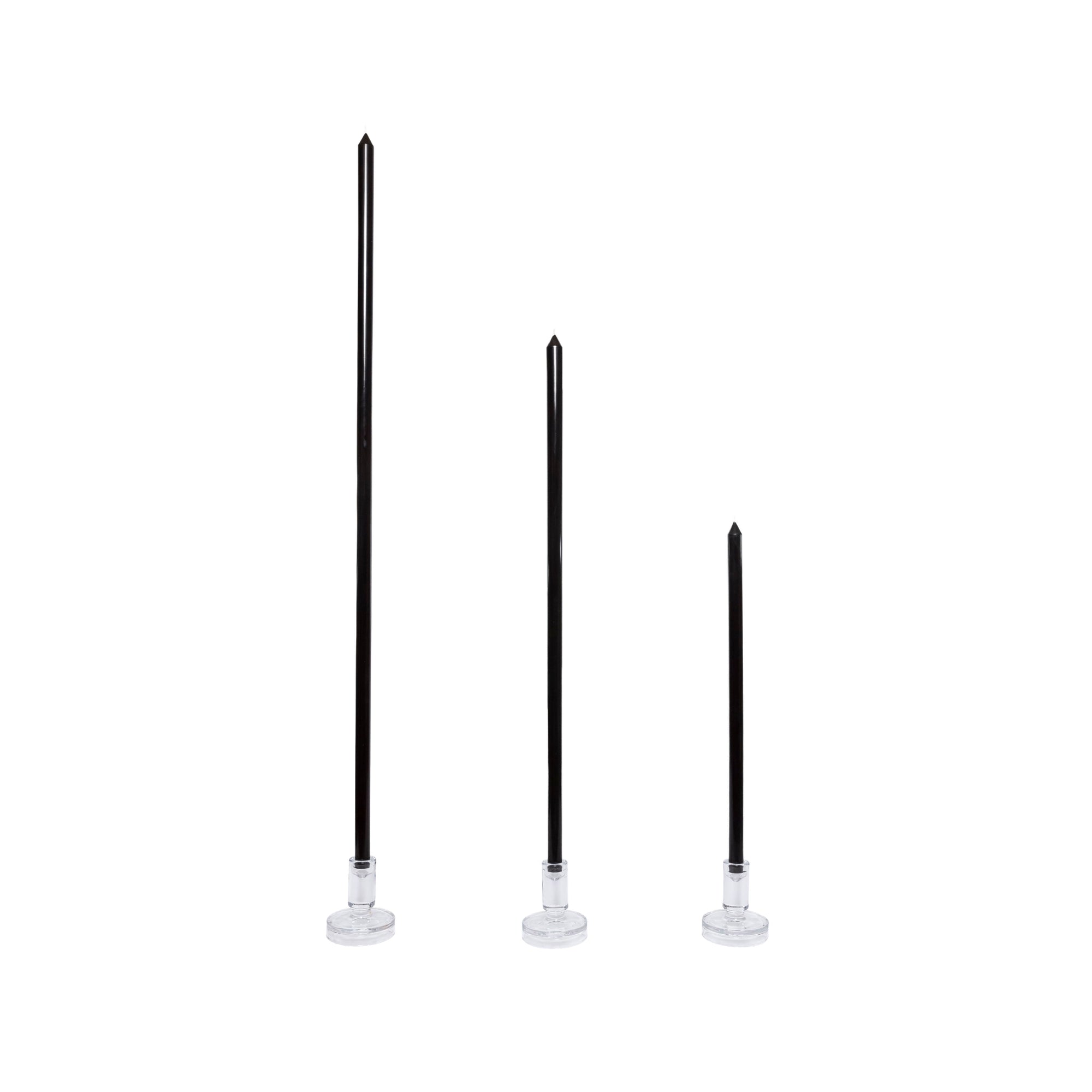 Black Tapered METRE Candle Pair
