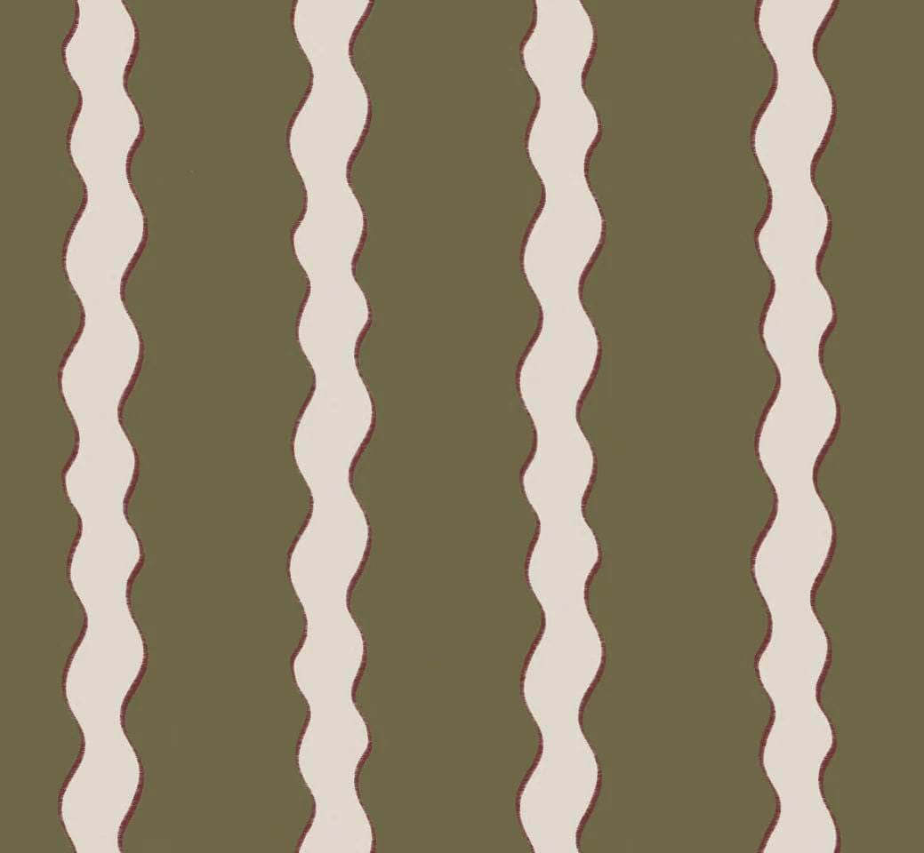 Scroll Stripe Fabric (Hunter)