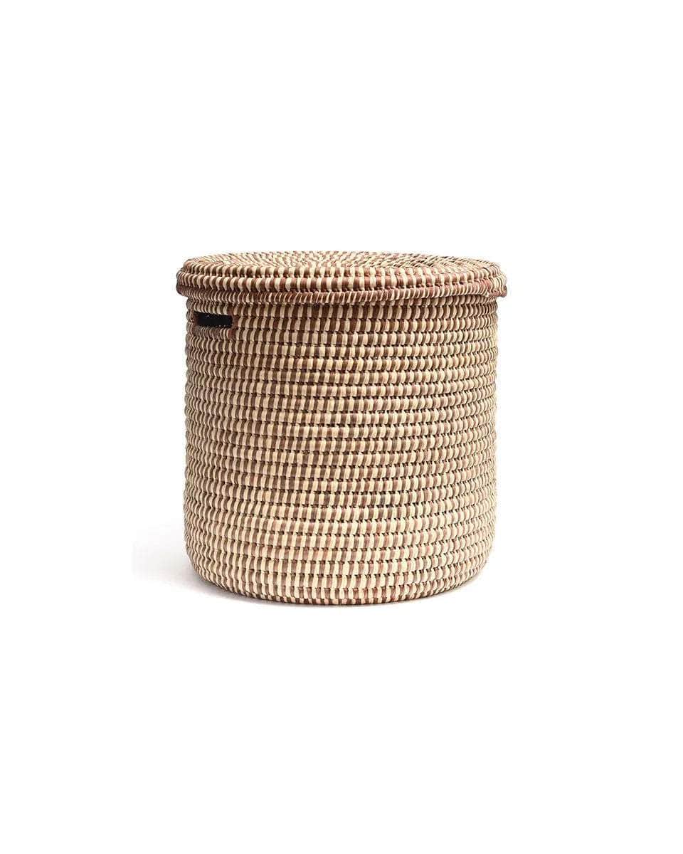 DHIDI: Mocha Checked Laundry Basket