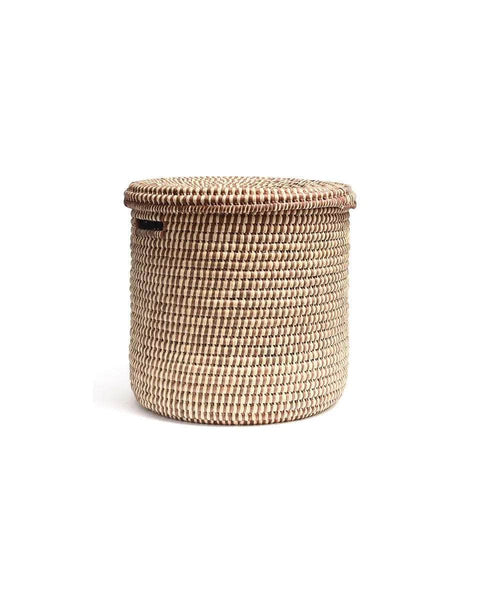 DHIDI: Mocha Checked Laundry Basket